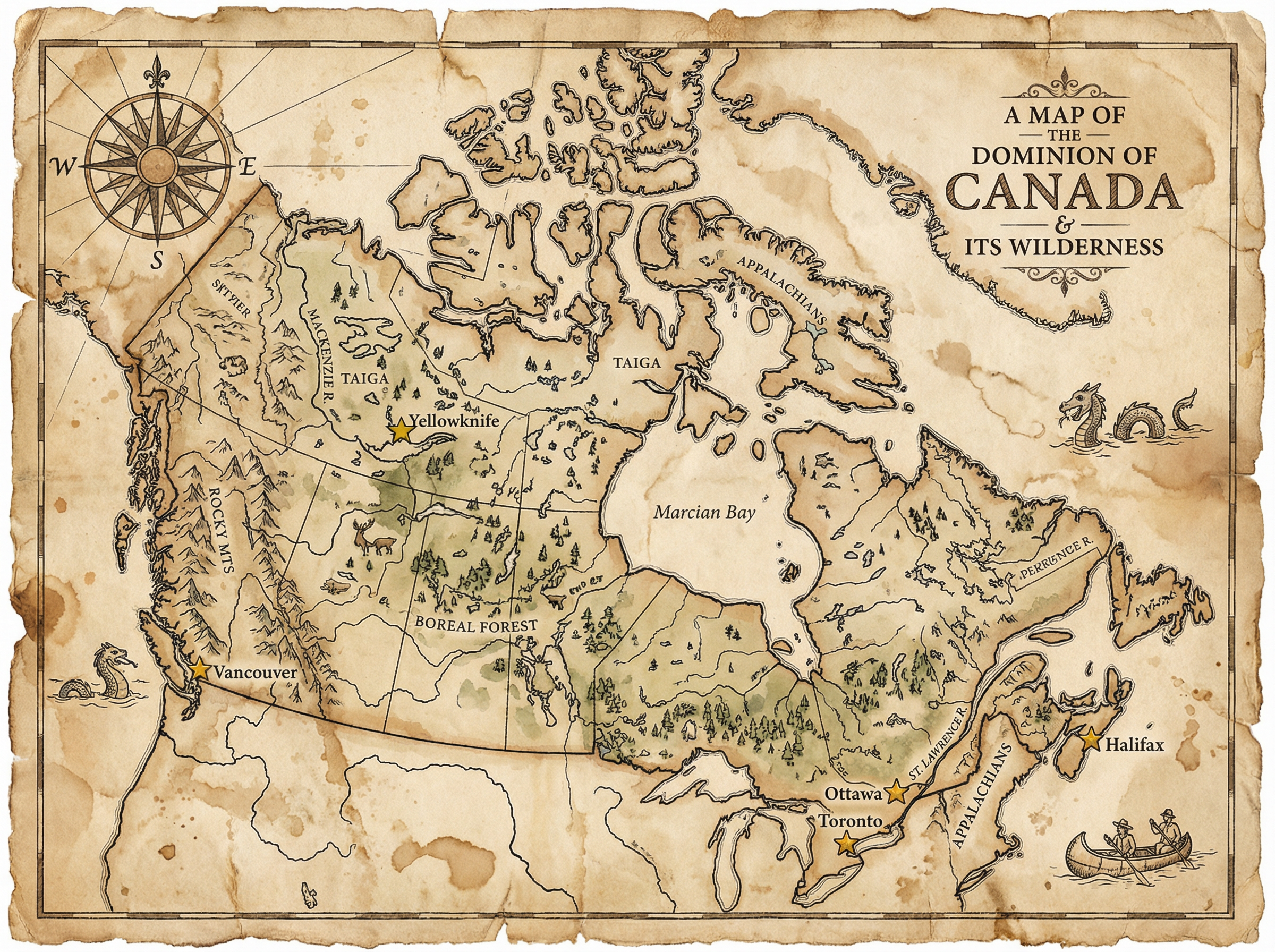 加拿大开奖 - 幸运数字分布手绘地图